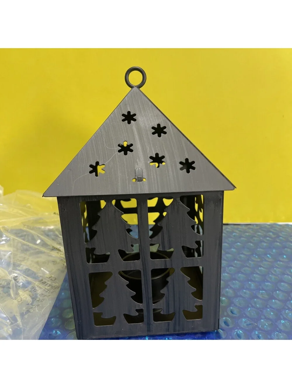 Metal Christmas Santa Lantern Candle Carrier Holder Holiday Decor